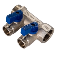 Коллектор 2 вых. шар.кран н/р 3/4"х1/2" СТМ (30 шт.) Коллектор 2 вых. шар.кран н/р 3/4"х1/2" СТМ (30 шт.)