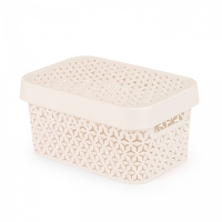 Корзина Элемент Альтернатива 5л с крышкой бежевый (уп.10) М9118