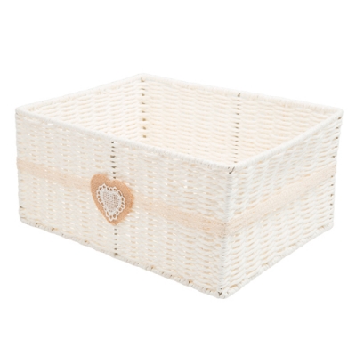 Корзина стеллажная бумажная "Сердечко", Д360 Ш270 В170, белый арт.EW-60 L