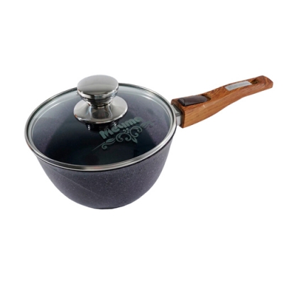 Ковш 1.2л со съемной ручкой и стеклянной крышкой АП "Premium" (violet) арт. 081904