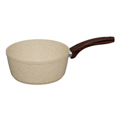 Ковш а/п литой 2 л с индукционным дном, d=20 см, цвет: кремовый гранит (R-102/20) "МАРУСЯ"