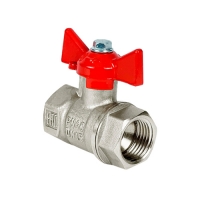 Кран шаровой N/P для ВОДЫ 1/2" ВР/ВР ручка-бабочка, латунный НИКЕЛИР-Й VALFEX 11Б27фт1М (96/24)