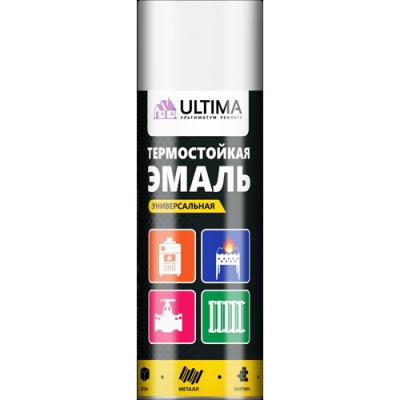 Краска аэрозольная ТЕРМОСТОЙКАЯ белый 520 мл. "ULTIMA" ULT Т9003 Краска аэрозольная ТЕРМОСТОЙКАЯ белый 520 мл. "ULTIMA" ULT Т9003