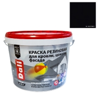 Краска резиновая для кровли,цоколя,фасада 12 кг. Черная "DALI" Краска резиновая для кровли,цоколя,фасада 12 кг. Черная "DALI"