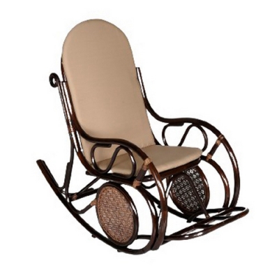 Кресло-качалка Сантьяго Garden story каркас коричневый, сиденье бежевое (1кор.+мягк.эл.) CV-SB10