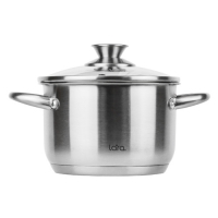 LR02-267 Кастрюля LARA (нерж) АФИНА 18x11,5см 2.9л, капсулированное индукционное дно, стекл. крышка