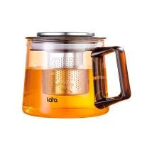 LR06-22 Заварочный чайник LARA <880мл> боросиликатное стекло, стальной фильтр, отделка хром
