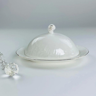 Масленка АВРОРА ЗОЛОТО в под.уп.(х18)Фарфор арт.305-082 Масленка АВРОРА ЗОЛОТО в под.уп.(х18)Фарфор арт.305-082