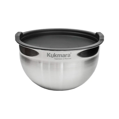 Миска 2,1 литра, диаметром 18 см, с пластиковой крышкой "Kukmara" BL2118P