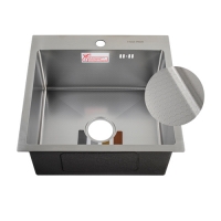 Мойка врезная 50х50 см, толщина 3,0 х 0,8 мм, глубина 220 мм + большой сифон FABIA PROFI 505033