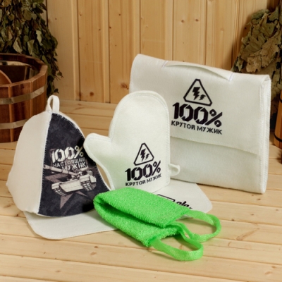 Набор банный Добропаров "100% крутой мужик" портфель 5 предметов 7533490