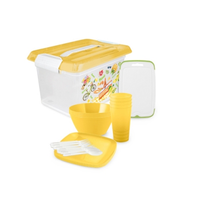 Набор для пикника Полимербыт Summer time на 4 персоны в контейнере 6л С48218