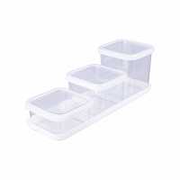 Набор емкостей для сыпучих Cubbo Scandi на подставке 3шт (0,4+0,6+0,9л) белый С26632 Полимербыт