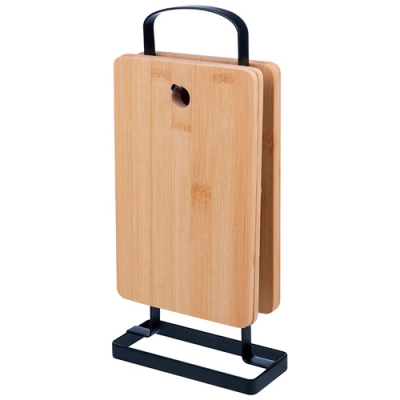 Набор из 4 разделочных досок, Foresta di bambu, из бамбука на подставке, :15*6,5*32 см арт.986076