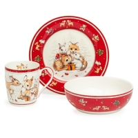 Набор посуды lefard "C новым годом" 3 пр.: салатник 800 мл, тарелка 19 см, кружка 400 мл 85-2082