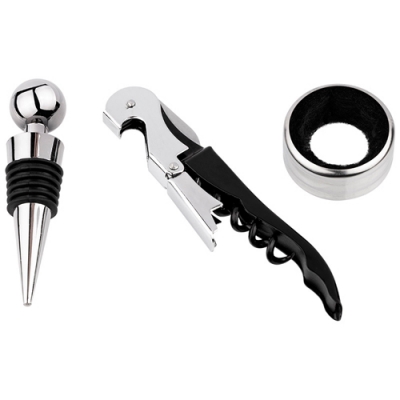 Набор винный, Sommelier, из 3 предметов (штопор/кольцо-каплеулавливатель/пробка) арт.109025