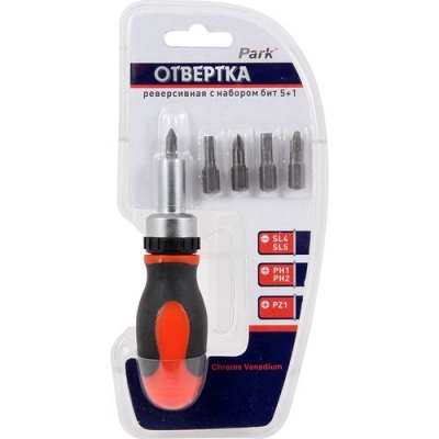 Отвертка реверсивная Park с набором бит 5+1 OTV07NB арт.356207 Отвертка реверсивная Park с набором бит 5+1 OTV07NB арт.356207
