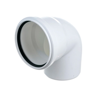 Отвод белый бесшумный полипропиленовый (ПП) 110х87 Политэк