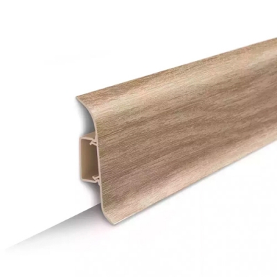 Плинтус напольный с центральной планкой 2,2м "Идеал Классик" (55 ММ) 203 Дуб беленый