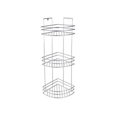 Полка для ванной угловая 3-х ярусная, хром зеркальный 740мм, арт. ПУ-3-740