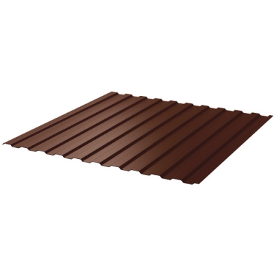 Профнастил окрашенный С-8 Шоколад 8017 ДВУСТОРОННИЙ (2,0 х 1.2 х 0.45) г.Пенза "Честная толщина"
