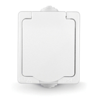 Розетка одноместная с крышкой "UNIVersal" серия "Аллегро", IP-54, с/з, з/ш, о/у, 16А, 220В, белая (е