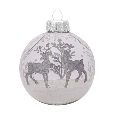Шар "Олени зимой 2", 80 мм., в подарочной упаковке арт.КУ-80-214008