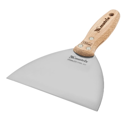 Шпательная лопатка из нержавеющей стали, 150 мм, буковая рукоятка, EFP// Matrix арт.85619