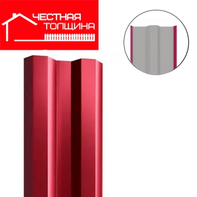 Штакетник ПРЯМОЙ Честная толщина Вишня 3005 длина 1,5м, ширина 80 мм г.Пенза (Кармет)