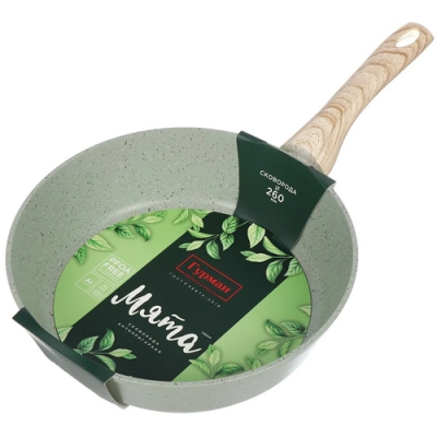 Сковорода литой алюминий, 26 см, антипригарное покрытие, Гурман, Мята, ГМ2601МЛ, индукция (473569)