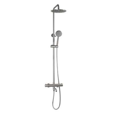 Смеситель термостатический + стойка "тропический душ", с двумя лейками, из нержав MAGNUS 9498