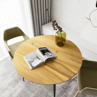 Стол Леер L рустик натуральный (опора черная), столешница 1200мм круг "PLAZWOOD" г.Пенза