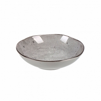 Тарелка суповая STONE серый 20см арт.DMD043