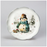 Тарелка закусочная agness с новым годом!" 20,3*2 см 358-2266
