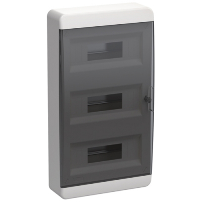 TEKFOR Корпус пластиковый ЩРН-П-36 IP41 черная прозрачная дверь IEK