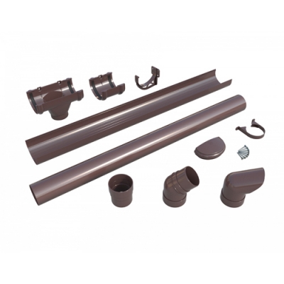 ТН КОМПЛЕКТ ВОДОСТОЧНОЙ СИСТЕМЫ ОПТИМА (для ската 6м) темно-коричневый ЕКН 068540