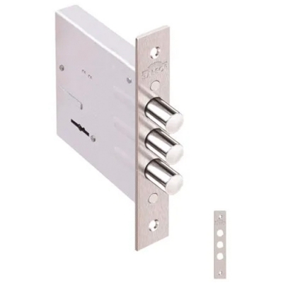 Замок врез. Кремень 1.04.02 никель, сувальдный стержни 3 шт. диаметр 14мм