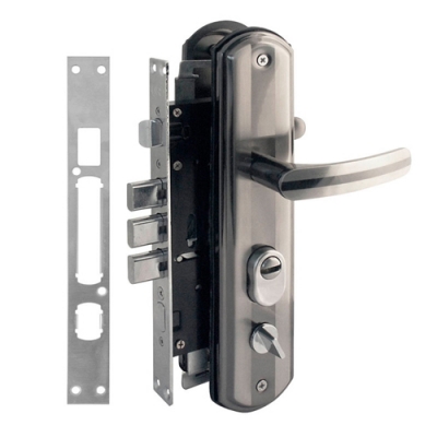 Замок врез. N200-68мм ЕСО Левый (мат.хром-черн.никель) арт.16717 Нора-М