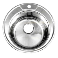 Мойка ЭКОНОМ-51 см из нерж. стали толщ. 0,6 мм глубина 180 мм + больш. сифон с переливом 510 FABIA