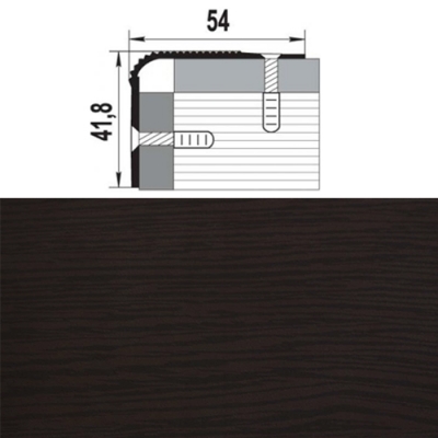 Профиль угловой ПУ 02.1350.095 дуб венге Профиль угловой ПУ 02.1350.095 дуб венге