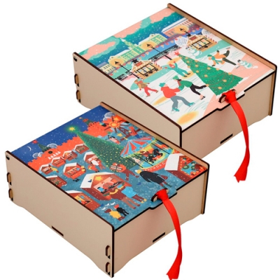 Шкатулка для чайных пакетиков "Зимние города" 2диз. МТ2-144