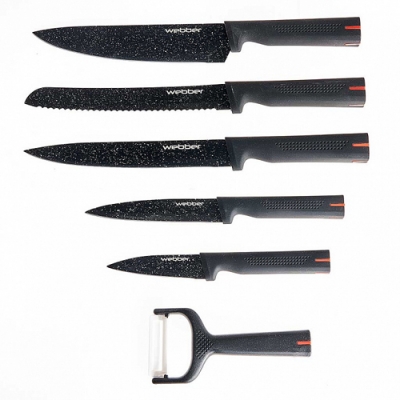 BE-2262N Набор ножей 5 пр.+овощечистка (нерж.сталь+антибактер.покрытие) (10)