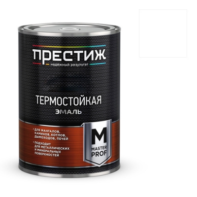 Эмаль ТЕРМОСТОЙКАЯ до 400 С Престиж белая 0,4 кг.