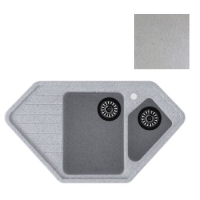 Мойка GranAlliance G-60 (965 х495мм) двухчашевая ,белая с сифоном