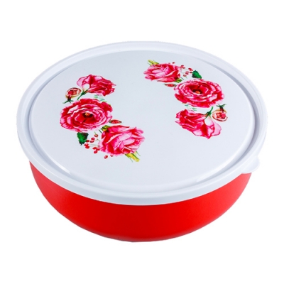 Салатник с крышкой Фантазия 4,8л (20 шт./уп.) (Красный)