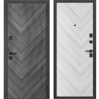 Дверь мет К18/92 Шпон орех грей диагональ 860 правая (Россия)