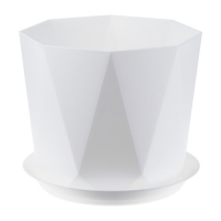 Кашпо ПРИЗМА D175мм 2,6л с поддоном Белый М3138