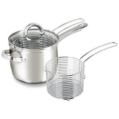 Кастрюля-фритюрница 3.5л из нерж. стали (5852)