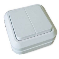 Выключатель двухкл. Олимп, о/у, 10А, белый О0023