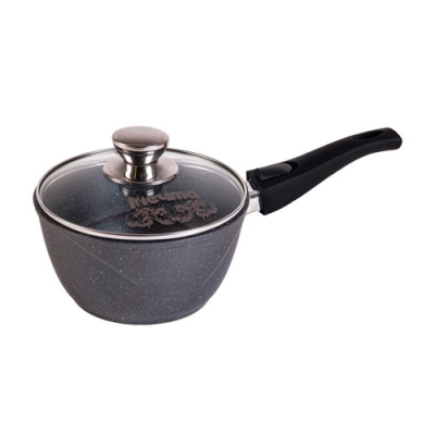 Ковш 1,2л АП Гранит со съемной ручкой и стеклянной крышкой арт. 081701